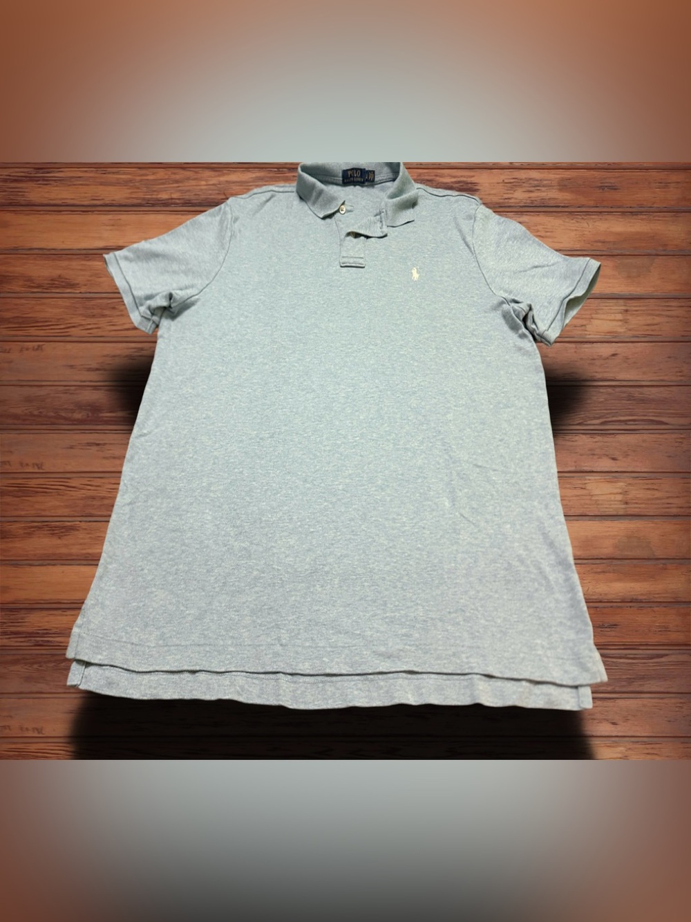 Ralph Lauren Polo Shirt in Heather Light Blue with Embroidered Pony L